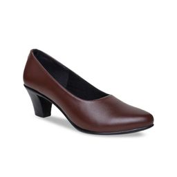 VALIOSAA Women Brown Solid Pumps-image-61