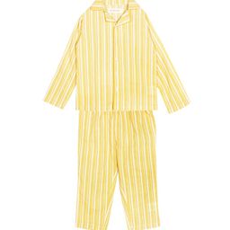 My Little Lambs Unisex Kids Yellow & Off White Striped Night suit-picture-38