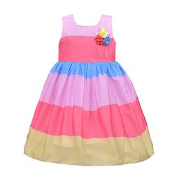 Wish Karo Girls Pink Striped A-Line Dress-image-16