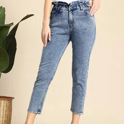 Mast & Harbour Women High-Rise Cropped Boyfriend Fit Jeans-picture-42