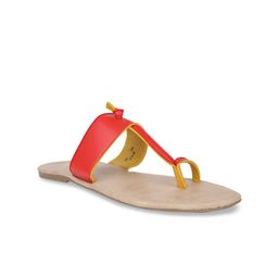 Bata Women Red Solid PU One Toe Flats-image-31