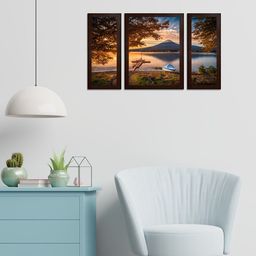 WENS Set of 3 Multi-Coloured Textured Nature View Painting Wall Arts-12