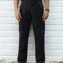 Bene Kleed Men Mid-Rise Relaxed Fit Cargo Jean With Contrast Stitch-image-32