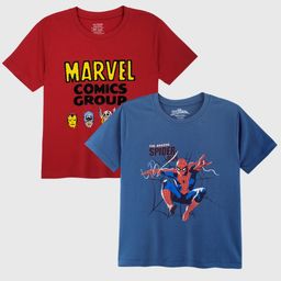 Nap Chief Kids Pack Of 2 Graphic Printed Round Neck Cotton T-shirt-49