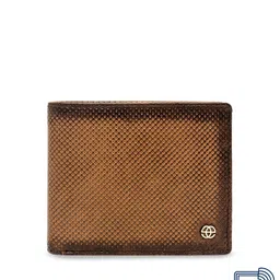 Eske Men Tan Brown Paris Arwin Leather Textured Two Fold Wallet-16