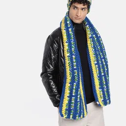 Magic Needles Men Self Design Acrylic Beanie & Scarf Set-image-30