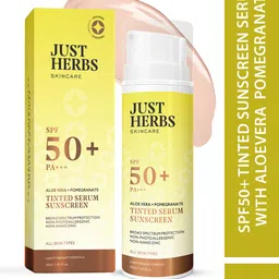 Just Herbs SPF50+ Tinted Sunscreen Serum with Aloevera & Pomegranate - 30 ml-18