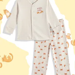 mothercare Kids Printed Pure Cotton T-shirt with Pyjamas-image-47