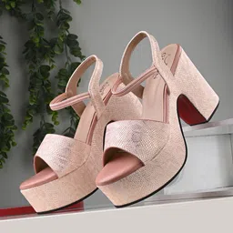 GARDIN Textured Open Toe Platform Heels With Backstrap-9