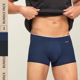 XYXX Men Pack Of 3 Solid Ultra Soft Antimicrobial Micro Modal Trunks XYTRNK3PCKN518-picture-47