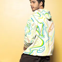 Bewakoof Heavy Duty 1.0 Abstract Printed Hooded Fleece Oversized Sweatshirt-picture-14