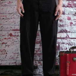 Bene Kleed Men Loose Balloon Fit Cotton Cargos Trousers-image-13