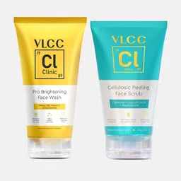 VLCC Clinic Set of Cellulosic Peeling Face Scrub 100g & Pro Brightening Face Wash 150ml-18