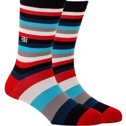 SockSoho Men Multicoloured Striped Above Ankle-Length Socks-25