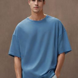 NOBERO Round Neck Short Sleeves Oversized Cotton T-shirt-image-27