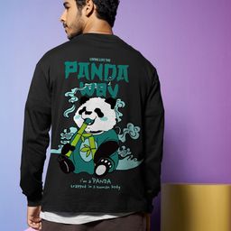 Bewakoof Black Panda Printed Cotton Oversize Fit T-shirt-picture-23