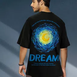 Bewakoof Graphic Printed Drop-Shoulder Sleeves Oversized Cotton T-shirt-image-63