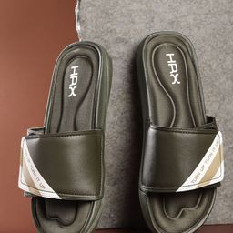 HRX by Hrithik Roshan Men Green & White Memory Foam Flip Flop-picture-15