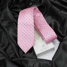 KOVOVE Men Pink & Grey The Abstract Polka Fusion Woven Design Broad Tie-22