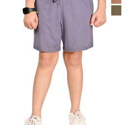 BAESD Boys Pack Of 3 Cotton Solid Regular Bermuda Shorts-image-54