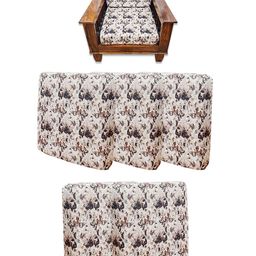 ohello Beige & Grey Floral Printed Elasticated Sofa Cover-image-25