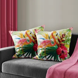 BIANCA Ruyal Red & Green 2 Pieces Digital Printed Square Cushion Covers-11
