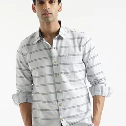WROGN Custom Horizontal Stripes Opaque Striped Casual Shirt-image-66