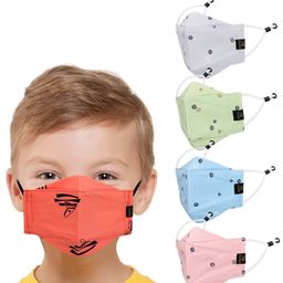 CENWELL Kids Pack Of 5 Multi Printed 6-Ply Pure Cotton Reusable 3D Cloth Masks-28