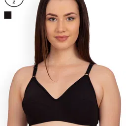 Komli Pack of 2 Non-Wired Non-Padded Everyday Bras K9116-2PC-BL-image-58