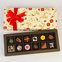 Permium Floral Box Of Chocolates 12 Pcs-image-48