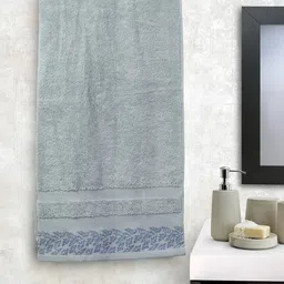 Portico New York Unisex Grey Solid Bath Towel-image-86