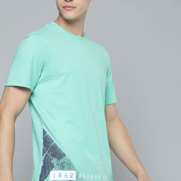 Reebok Men Green Brand Logo Printed Pure Cotton Slim Fit Performance T-shirt-image-72