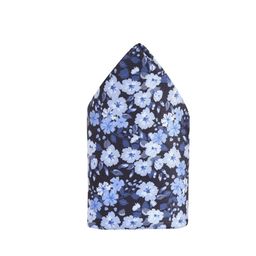Tossido Men Navy Blue & White Floral Printed Pocket Square With A Gift Box-image-92