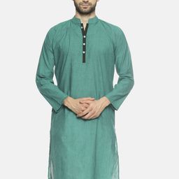 PAROKSH Men Green Handloom Kurta-picture-36