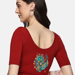 NOT YET by us Back Printed Stretchable Saree Blouse-image-49