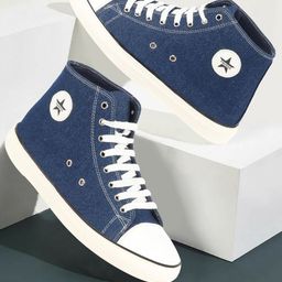 FAUSTO Men Mid-Top Lightweight Canvas Sneakers-37