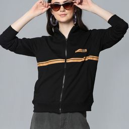 Flying Machine Women Black Solid Sweatshirt-image-60