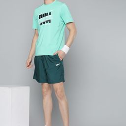 Reebok Men Green Typography Slim Fit Printed Activchill T-shirt-image-52