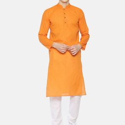 PAROKSH Men Orange Handloom Kurta-picture-56
