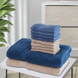 BIANCA Set Of 10 Solid Zero-Twist 500 GSM Pure Cotton Ultra-Fluffy Towels-image-61