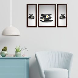 WENS Set Of 3 Black & White Admiring Nature MDF Wall Paintings-8