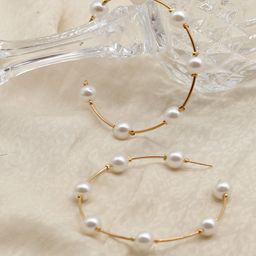 JOKER & WITCH Gold-Plated & Off-White Handcrafted Contemporary Hoop Earrings-image-83