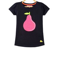 Cherry Crumble Girls Black Self Design Round Neck T-shirt-image-88