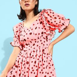 Antheaa Pink Georgette Mini Dress-image-17