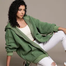 The Roadster Lifestyle Co. Sherpa Hooded Longline Sweatshirt-image-57