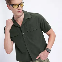 glitchez Earthy Hues Cuban Collar Casual Shirt-picture-37