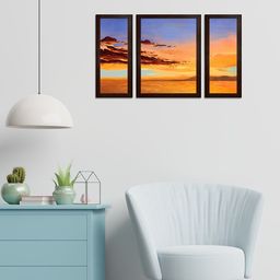 WENS Set of 3 Textured Lakeside View Wall Arts-4