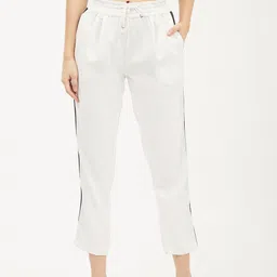 Harpa Women White Smart Regular Fit Solid Regular Trousers-image-59
