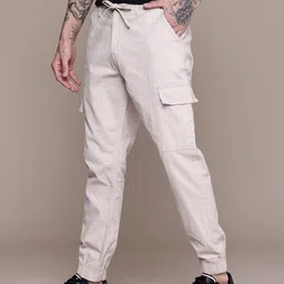 WROGN Men Cargo Style Joggers Trousers-image-77