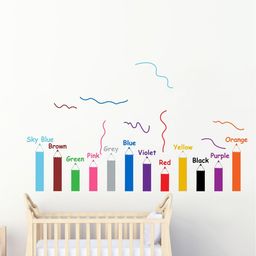 rawpockets Multicoloured Colour Chart-Pencils Wall Stickers-image-27